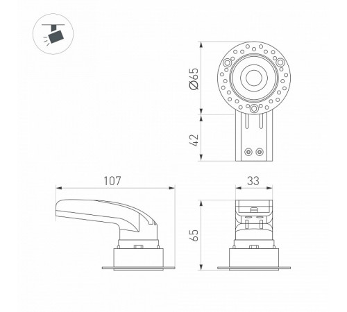 Встраиваемый светильник Arlight MS-RIALTO-TRIMLESS-R40-9W Warm3000 047775 Встраиваемый светильник Arlight MS-RIALTO-TRIMLESS-R40-9W Warm3000 047775
