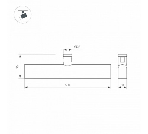 Трековый светильники Arlight ART-APRIORI-FLAT-L500-15W Warm3000 047778