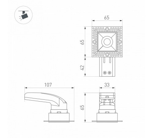 Встраиваемый светильник Arlight MS-RIALTO-TRIMLESS-S40x40-9W Warm3000 048321 Встраиваемый светильник Arlight MS-RIALTO-TRIMLESS-S40x40-9W Warm3000 048321