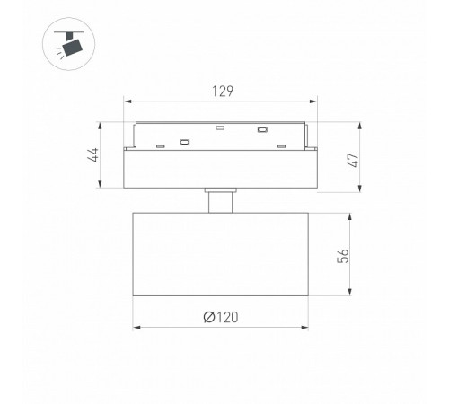Трековый магнитный светильник Arlight MAG-ORIENT-RONDO-R120-15W Warm3000 048351 Трековый магнитный светильник Arlight MAG-ORIENT-RONDO-R120-15W Warm3000 048351