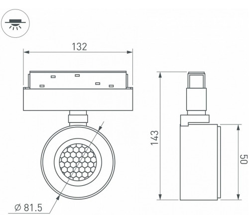 Трековый магнитный светильник Arlight MAG-ORIENT-POINT-R80-12W Day4000 048404