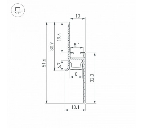 Профиль Arlight PLINTUS-FANTOM-H20-2000 ANOD 048685