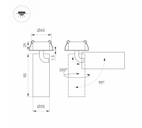 Встраиваемый спот Arlight SP-NUANCE-BUILT-FLAP-R35-7W Warm3000 049903 Встраиваемый спот Arlight SP-NUANCE-BUILT-FLAP-R35-7W Warm3000 049903