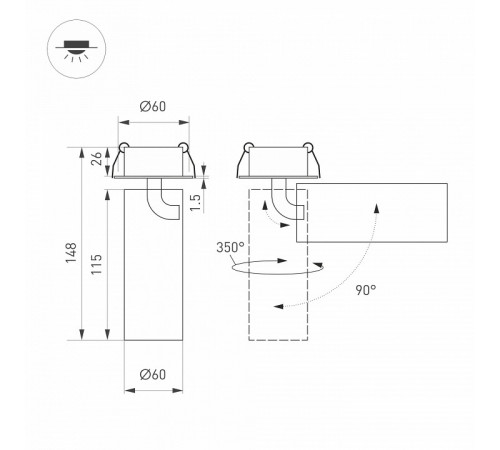 Встраиваемый спот Arlight SP-GABI-BUILT-FLAP-R60-12W Day4000 049934 Встраиваемый спот Arlight SP-GABI-BUILT-FLAP-R60-12W Day4000 049934