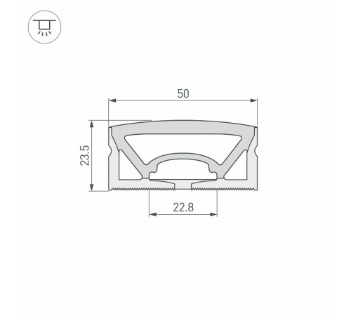 Силиконовый профиль Arlight WPH-FLEX-5025-TOP-S23-10m WHITE 050136 Силиконовый профиль Arlight WPH-FLEX-5025-TOP-S23-10m WHITE 050136