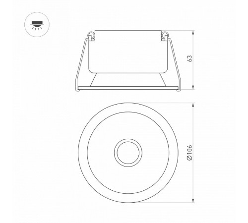 Встраиваемый светильник Arlight MS-HARBOR-R106-15W Day4000 050180 Встраиваемый светильник Arlight MS-HARBOR-R106-15W Day4000 050180