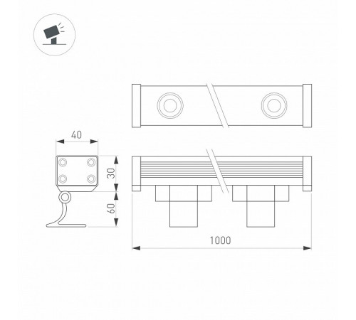 Линейный прожектор Arlight AR-LINE-1000-24W Warm2700 051751