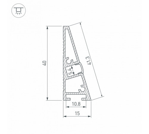 Алюминиевый профиль Arlight PLINTUS-H40-2000 BLACK 052398 Алюминиевый профиль Arlight PLINTUS-H40-2000 BLACK 052398