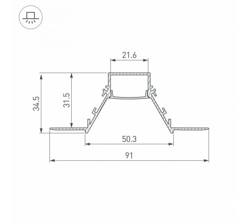 Алюминиевый профиль Arlight COMFORT21-V-FANTOM-2000 BLACK 052544 Алюминиевый профиль Arlight COMFORT21-V-FANTOM-2000 BLACK 052544