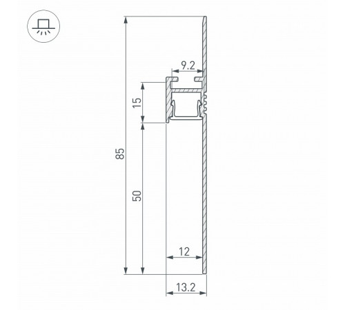 Алюминиевый профиль Arlight ARH-PLINTUS-50-FANTOM-3000 BLACK 052699 Алюминиевый профиль Arlight ARH-PLINTUS-50-FANTOM-3000 BLACK 052699