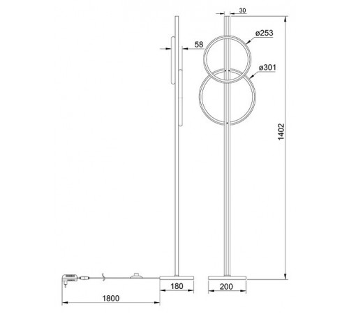 Торшер Arte Lamp Fluido A3913PN-24BK