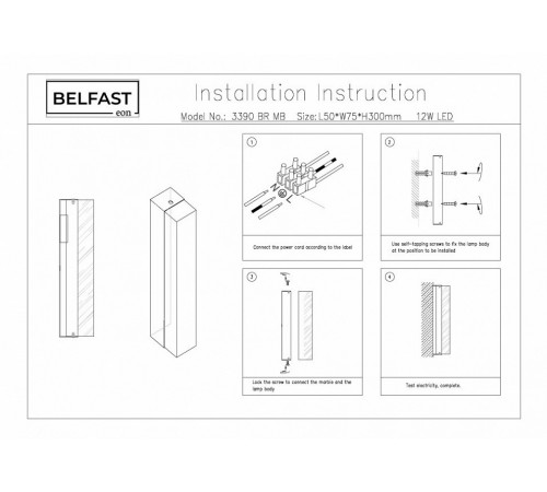 Настенный светильник Belfast Ravenhill 3390 BR MB Настенный светильник Belfast Ravenhill 3390 BR MB