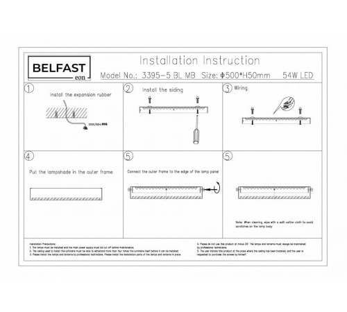 Потолочный светильник Belfast Devon 3395-5 BL MB Потолочный светильник Belfast Devon 3395-5 BL MB