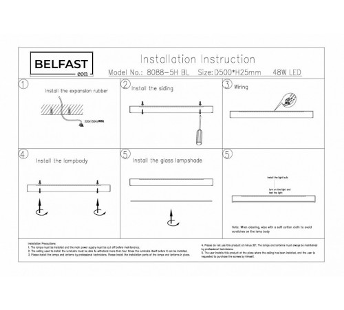 Потолочный светильник Belfast Glenmore 8088-5H BL Потолочный светильник Belfast Glenmore 8088-5H BL