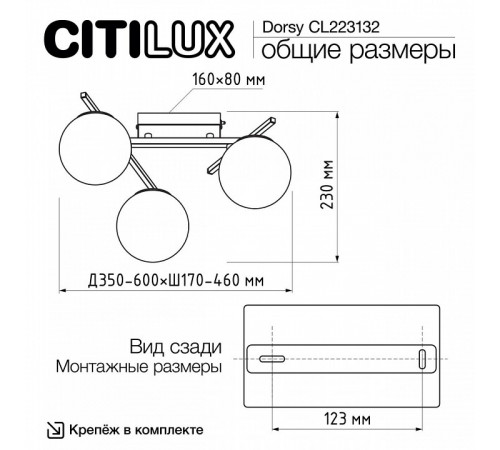 Настенно-потолочный светильник Citilux Dorsy CL223132 Настенно-потолочный светильник Citilux Dorsy CL223132
