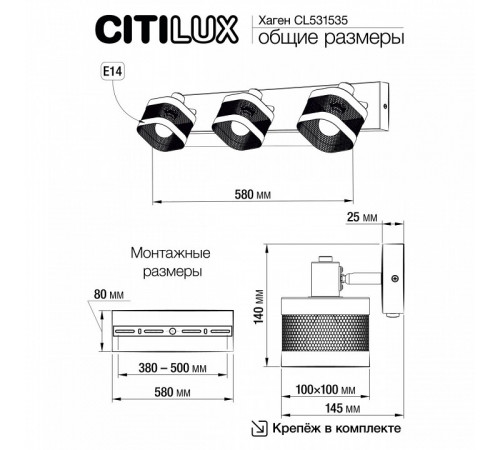 Спот Citilux Хаген CL531535