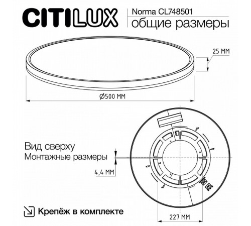 Потолочный светильник Citilux Norma CL748501