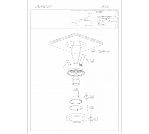 Встраиваемый светильник Denkirs DK3012-AL