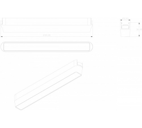 Трековый магнитный однофазный светильник Denkirs Air linear DK5300-BK Трековый магнитный однофазный светильник Denkirs Air linear DK5300-BK