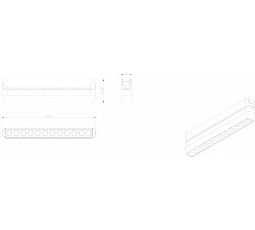 Трековый магнитный однофазный светильник Denkirs Air grill DK5308-BK Трековый магнитный однофазный светильник Denkirs Air grill DK5308-BK