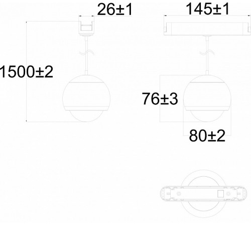 Трековый магнитный однофазный светильник Denkirs Air hang DK5316-BK Трековый магнитный однофазный светильник Denkirs Air hang DK5316-BK