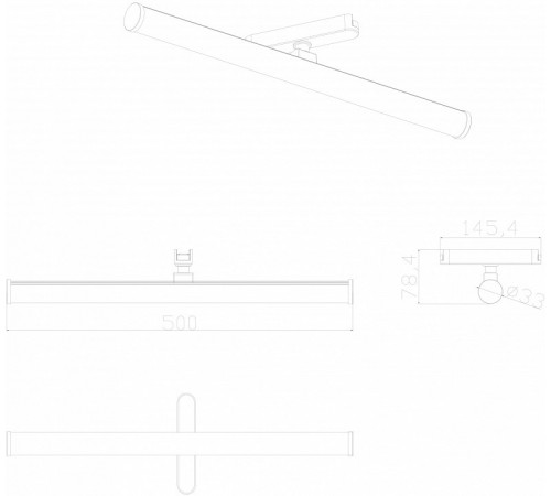 Трековый магнитный однофазный светильник Denkirs Air ray DK5325-BK