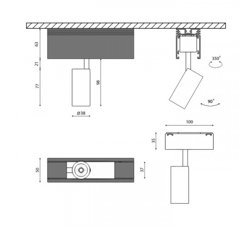 Трековый светильник DesignLed SY-601201-BL-7-NW 003586