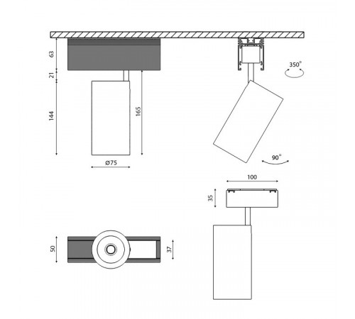 Трековый светильник DesignLed SY-601202-BL-20-36-NW 004835 Трековый светильник DesignLed SY-601202-BL-20-36-NW 004835