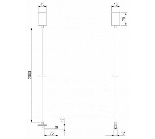 Подвесной комплект для подключения трековой системы к питанию Elektrostandard Line Magnetic 85009/00 4690389214134 a069703