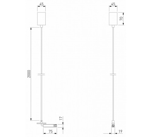 Подвесной комплект для подключения трековой системы к питанию Elektrostandard Line Magnetic 85009/00 4690389214141 a069726 Подвесной комплект для подключения трековой системы к питанию Elektrostandard Line Magnetic 85009/00 4690389214141 a069726