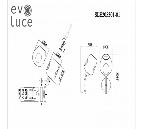 Бра Evoluce Besano SLE205301-01 Бра Evoluce Besano SLE205301-01