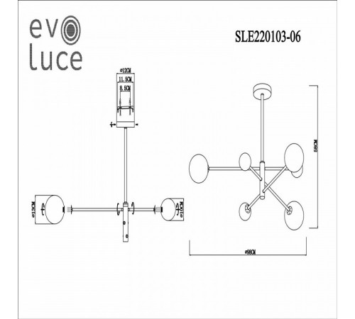 Подвесная люстра Evoluce Arcola SLE220103-06 Подвесная люстра Evoluce Arcola SLE220103-06
