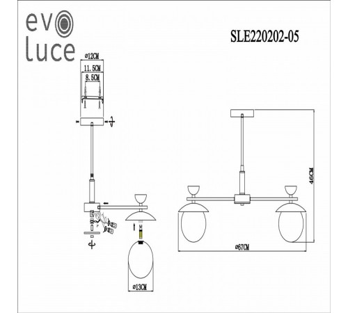 Подвесная люстра Evoluce Genova SLE220202-05 Подвесная люстра Evoluce Genova SLE220202-05