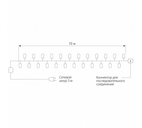 Светодиодная нить Eurosvet 400-101 белый с эффектом мерцания 10м IP65 Светодиодная нить Eurosvet 400-101 белый с эффектом мерцания 10м IP65