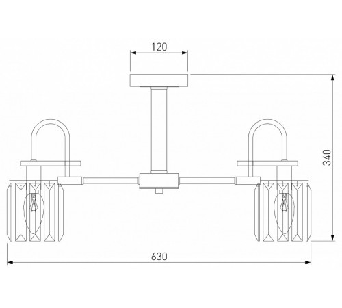 Люстра на штанге Eurosvet 70090/5 черный Smart a045144