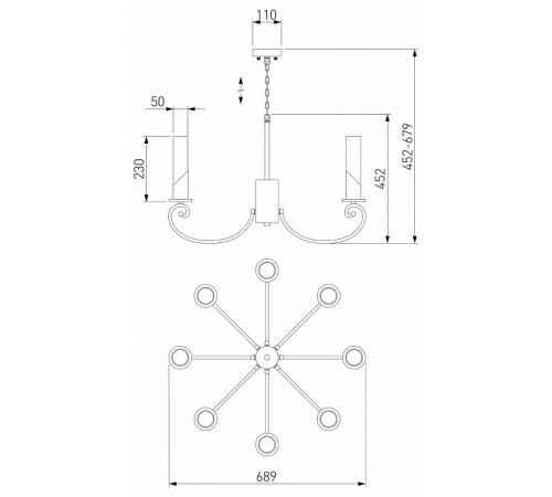 Подвесная люстра Eurosvet 60117/8 никель Smart a050019 Подвесная люстра Eurosvet 60117/8 никель Smart a050019
