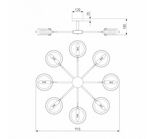 Потолочный светильник Eurosvet Gallo 70121/8 черный Smart a052342 Потолочный светильник Eurosvet Gallo 70121/8 черный Smart a052342