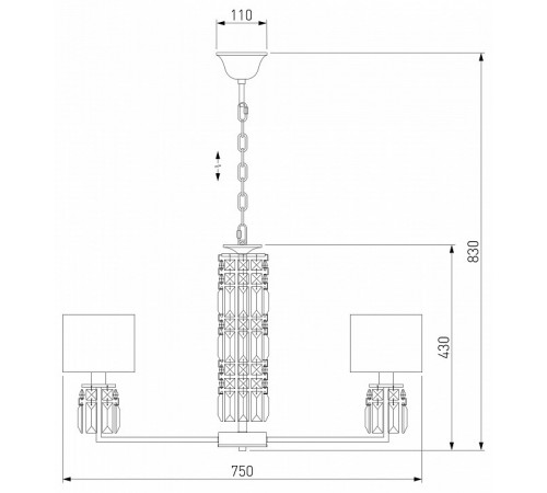 Подвесная люстра Eurosvet Zaffiro 10099/8 хром/прозрачный хрусталь Strotskis (новый абажур)