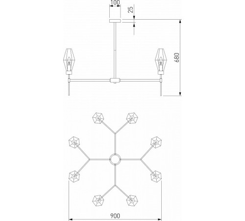 Люстра на штанге Eurosvet Prism 60143/8 латунь a061937