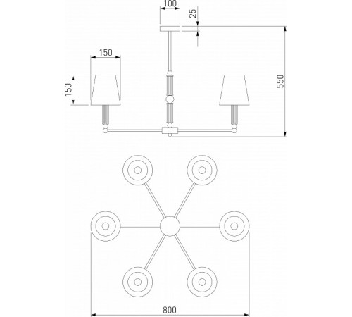 Люстра на штанге Eurosvet Conso 60145/6 хром Smart a061955