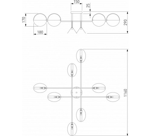 Потолочная люстра Eurosvet Grazia 70148/8 золото Smart a062039