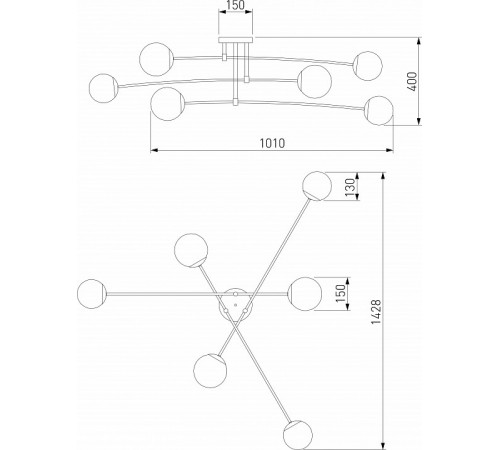Потолочная люстра Eurosvet Netz 30181/6 черный Smart a062214