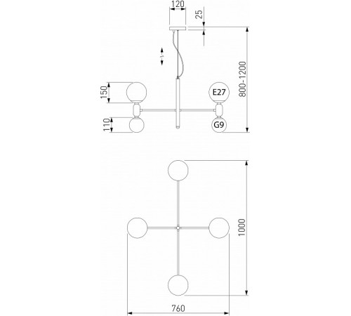 Подвесная люстра Eurosvet Bubble 30182/8 золото a063207