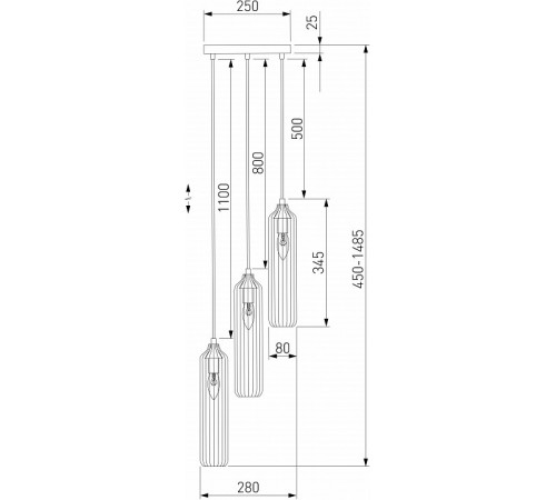 Подвесной светильник Eurosvet Siesta 50252/3 хром Smart a063660