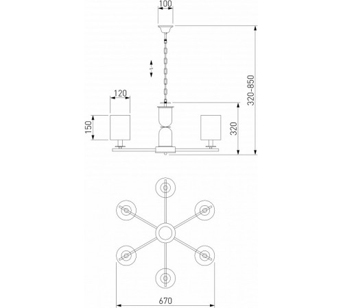 Подвесная люстра Eurosvet 60146/6 никель Smart a063868