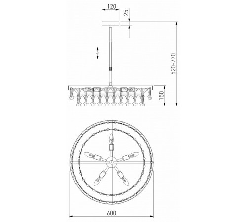 Подвесная люстра Eurosvet Sophie 60165/6 латунь Smart a065754