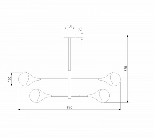 Люстра на штанге Eurosvet 60168/6 латунь Smart a068272
