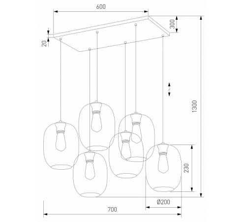 Каскадная люстра TK Lighting 5974 Elio a068561 Каскадная люстра TK Lighting 5974 Elio a068561
