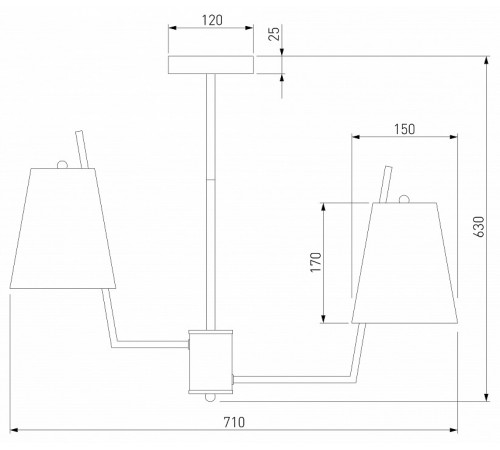 Люстра на штанге Eurosvet Topanga 60173/6 латунь Smart a069017