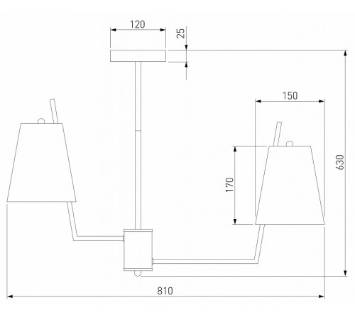 Люстра на штанге Eurosvet Topanga 60173/8 латунь Smart a069018